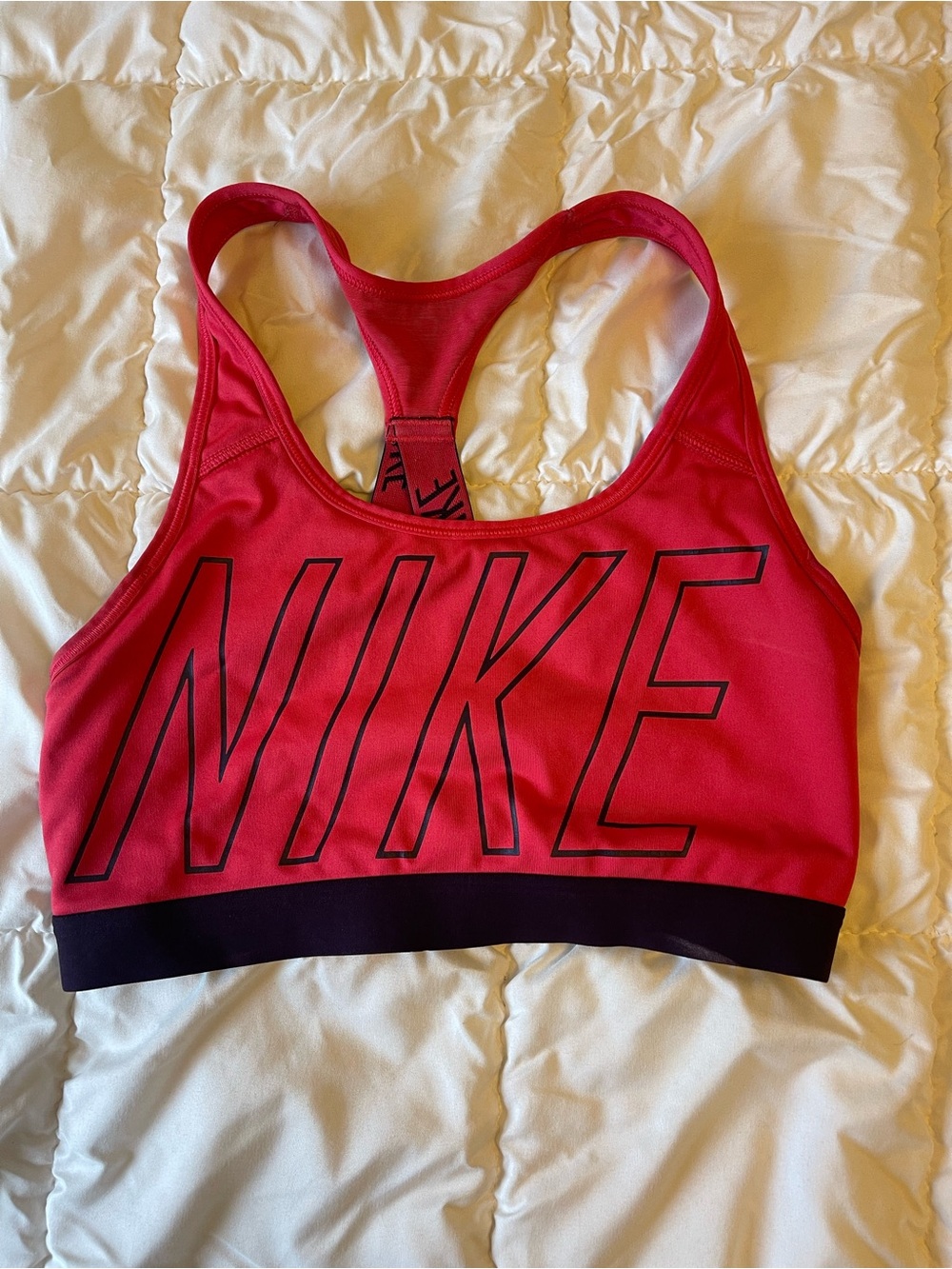 Nike Hot Pink and Black Dri-FIT Sports Bra